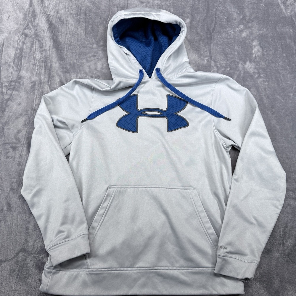 Under Armour‎ Storm Light  Gray Logo Pullover Hoodie With Pocket Size Small